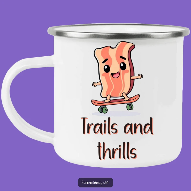 Funny Bacon Skater Camping Mug - Fuel Your Adventures with Cool