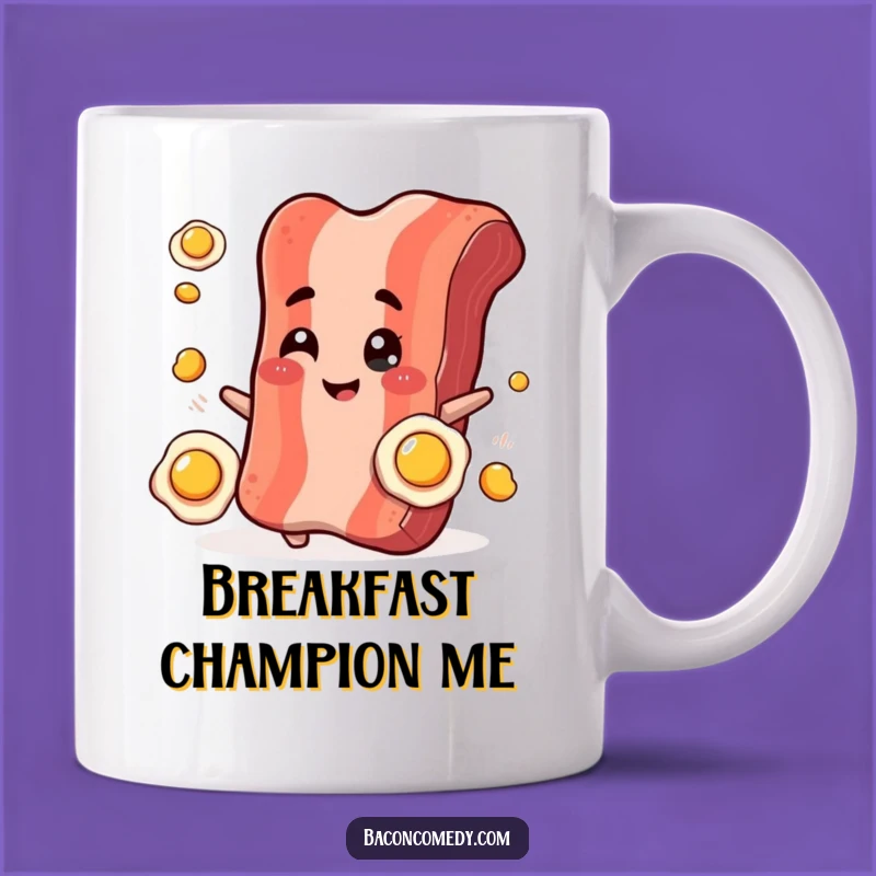 Funny Bacon Juggling Mug: A Breakfast Chef's Hilarious Culinary Delight