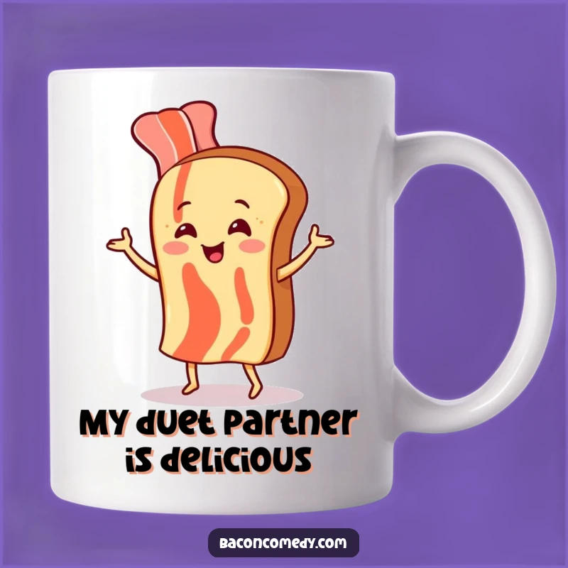 Funny Bacon Dancing with Toast Mug - Hilarious Breakfast Gift for Food Lovers