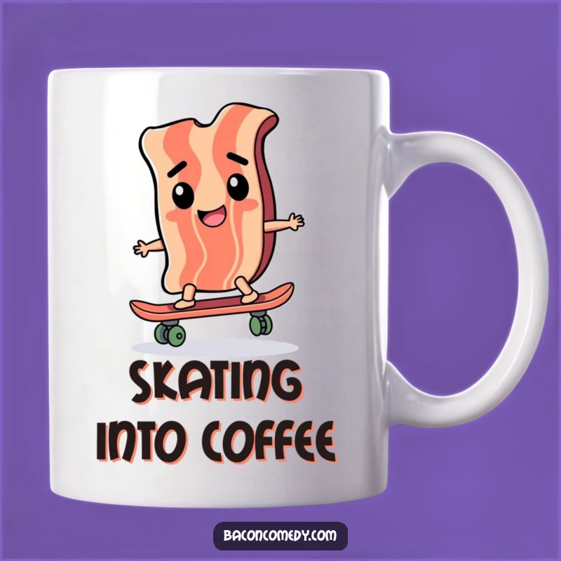 Funny Bacon Skater Mug - Awesome Gift for Fun-Loving Foodies