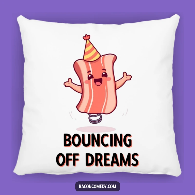 Funny Bacon Spring Party Pillow - Cozy Comfort and Laughs