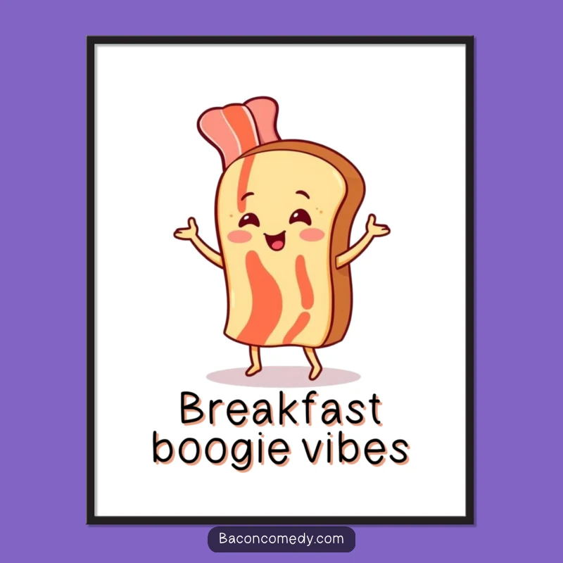 Funny Bacon Dancing Digital Art - Instant Joyful Decor, Hilarious Gift Download