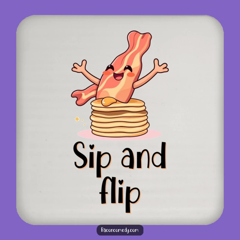 Funny Leaping Bacon Coaster - Protect Surfaces with Flair, Perfect Party Gift