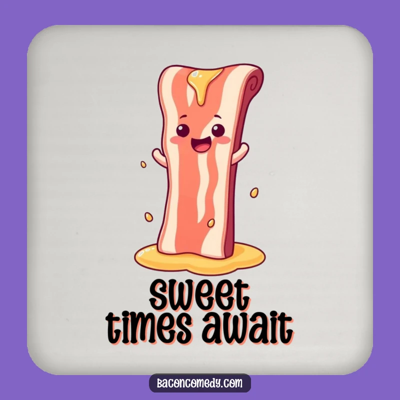 Funny Syrup Slide Bacon Coaster - Protect Surfaces with Sweetness, Perfect Gift