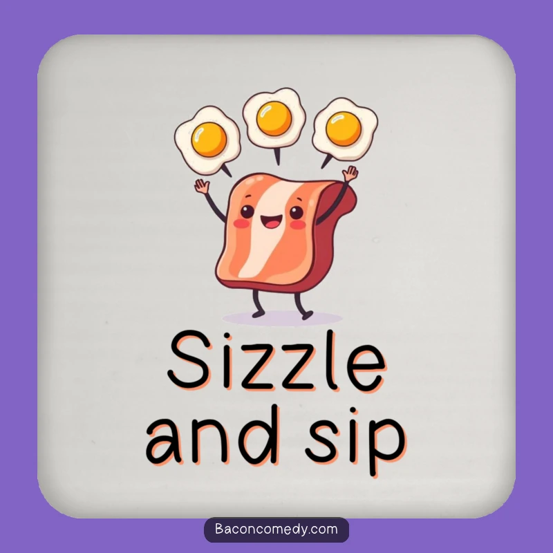 Funny Bacon Juggling Coaster: Breakfast Protection, Hilarious Table Decor