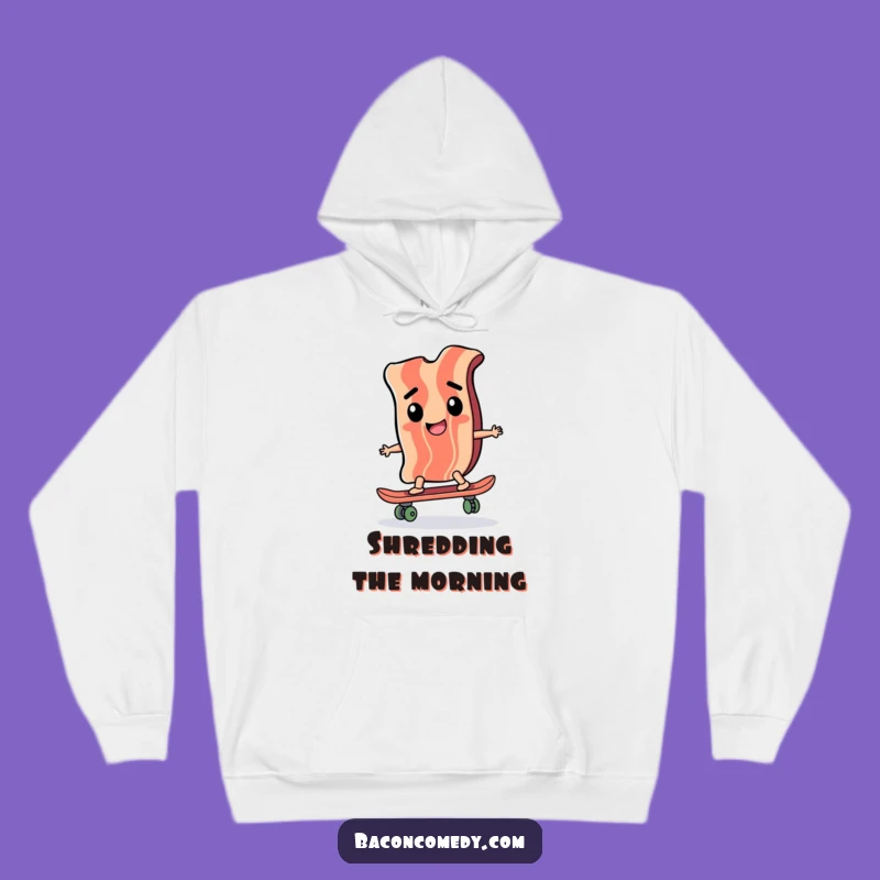 Cozy Funny Bacon Skater Hoodie - Warm Vibes and Cool Style