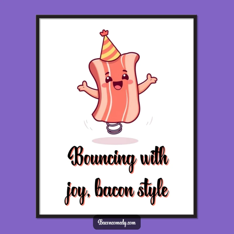 Free Printable Wall Art: Bouncing Bacon Party Humorous Downloadable Decor