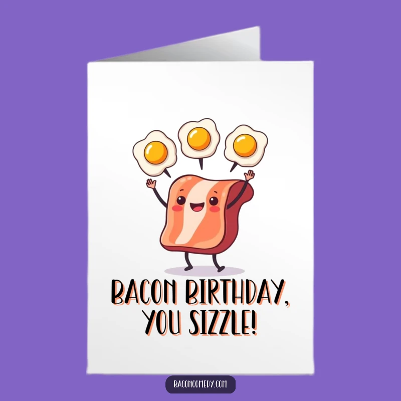 Free Printable Bacon Birthday Card - Breakfast DIY E-Card Downloadable Fun