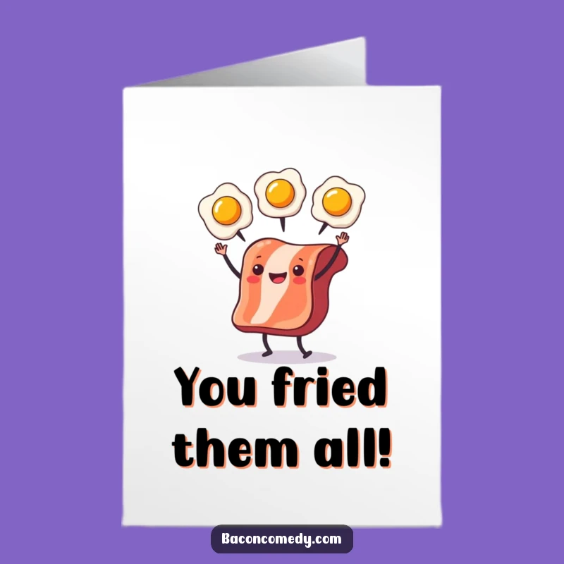 Free Printable Bacon Congrats Card - Breakfast DIY E-Card Downloadable Cheers