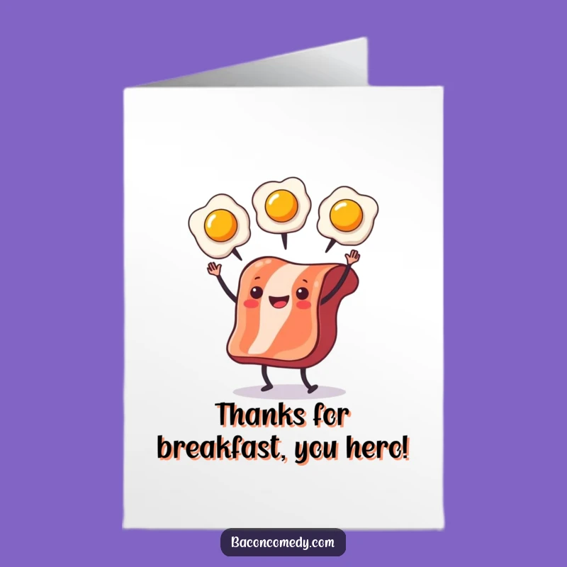 Free Printable Bacon Thank You Card - Breakfast DIY Downloadable Gratitude