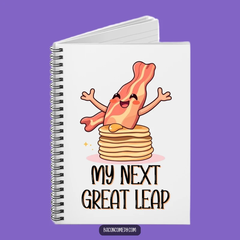 Funny Leaping Bacon Notebook - Jot Down Ideas with Energy, Great Gift