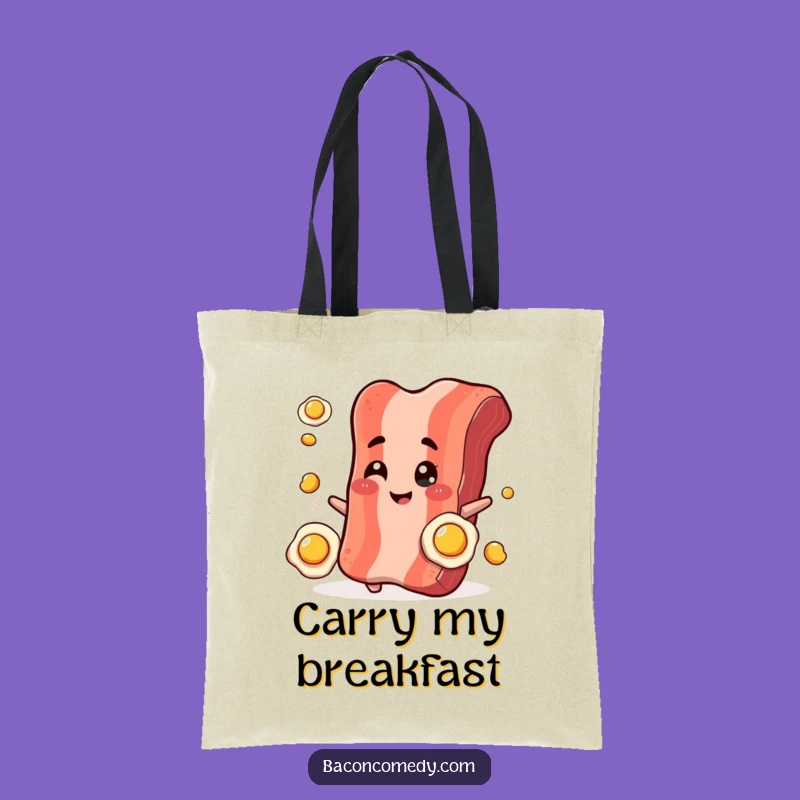 Funny Bacon Juggling Tote Bag: Carry Your Groceries with Culinary Charm