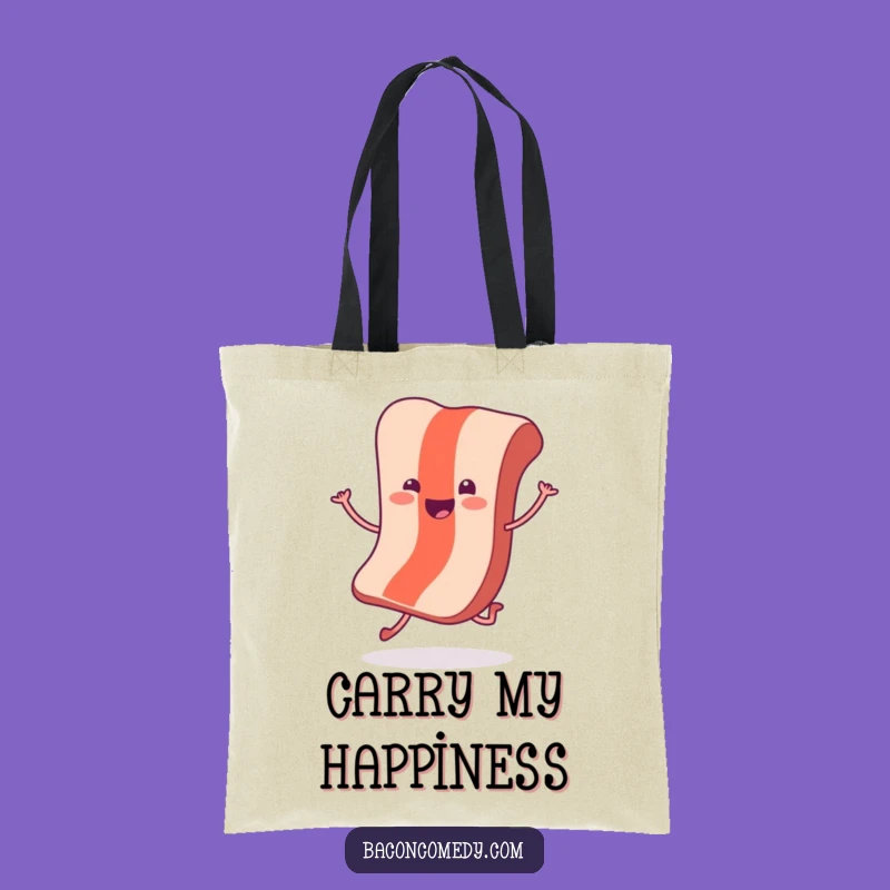 Funny Hopping Bacon Tote Bag: Carry Your Joy with Cheerful Style
